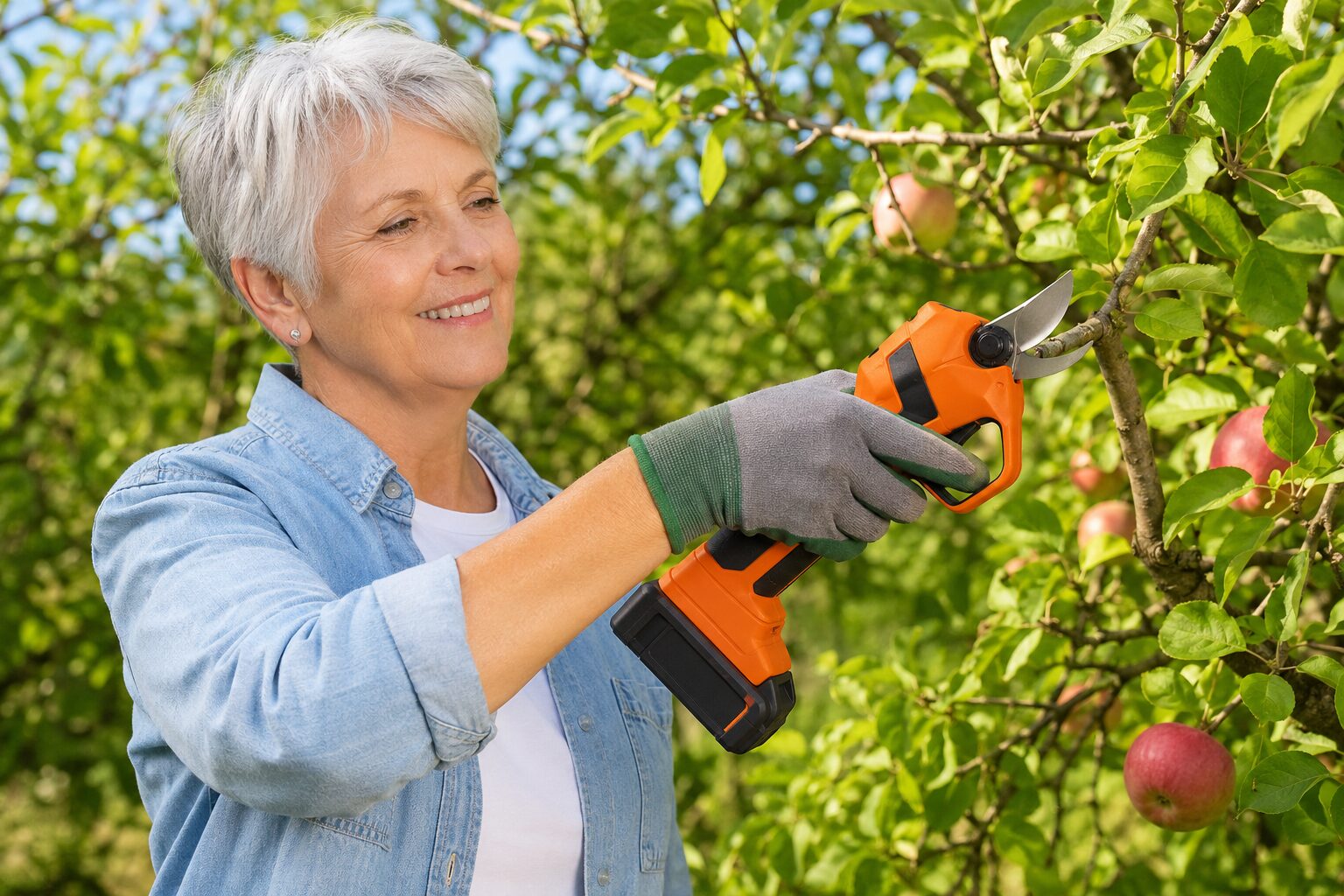 Elektrische Gartenschere für Senioren