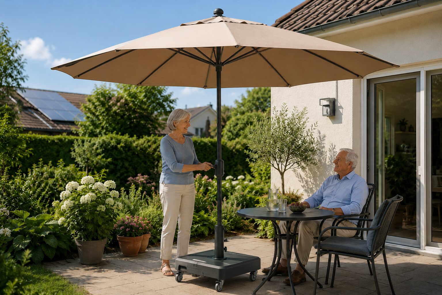 Sonnenschirm fuer Senioren