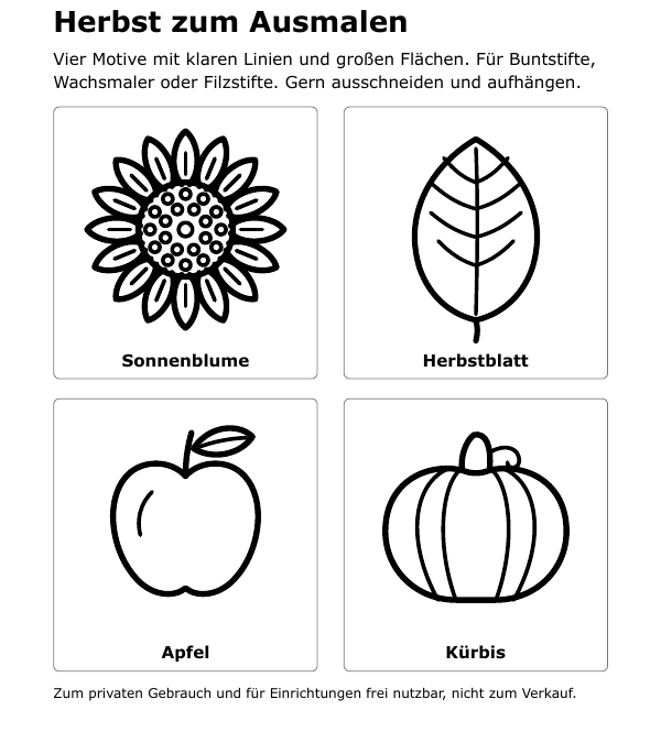 Vorlage: Malvorlage Herbst zum Ausmalen