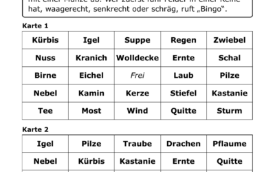 Vorlage des Tages: Herbst-Bingo
