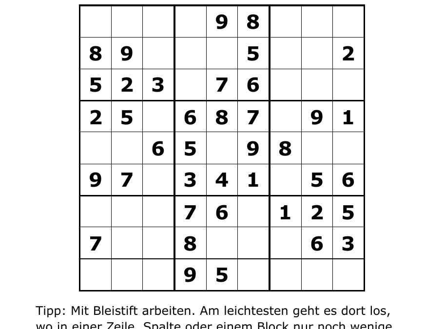 Vorlage des Tages: Sudoku leicht zum Ausdrucken: Ausgabe 19. Oktober